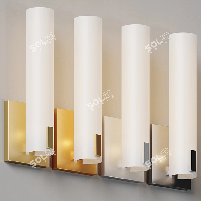 Elegant LED Nickel Sconce 3D model image 4