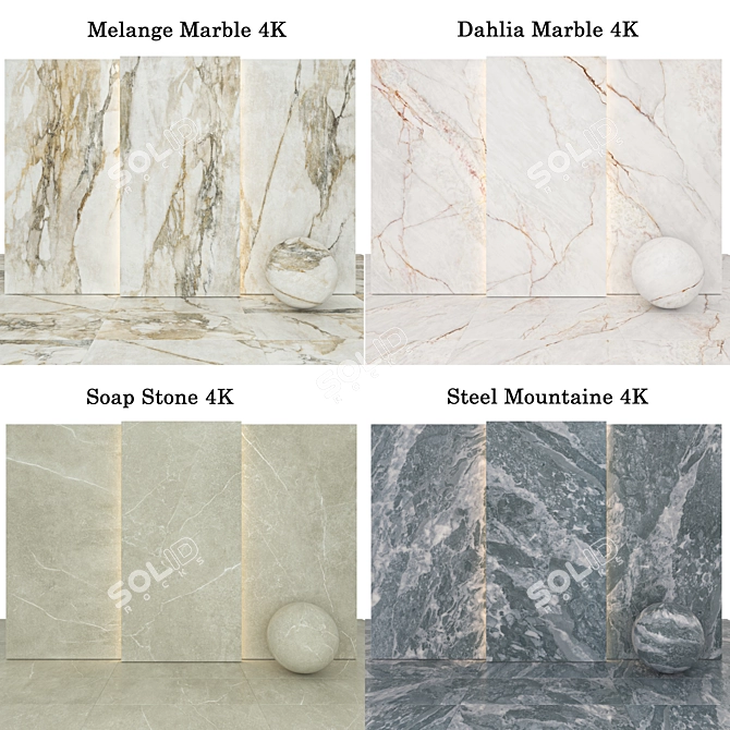 Marble Texture Collection for Design 3D model image 2