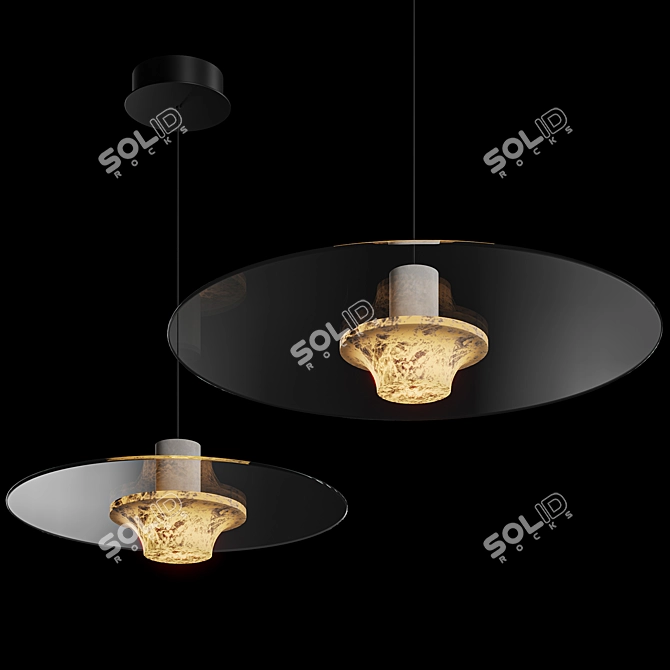 Alabaster Suspended Pendant Light 3D model image 3