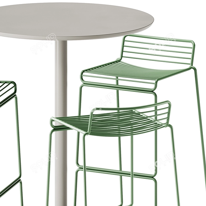 Scandinavian Style Cafe Set: Muuto Soft Table & Hay Hee Stool 3D model image 4