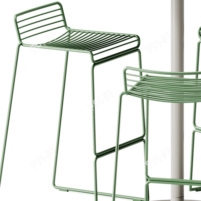 Scandinavian Style Cafe Set: Muuto Soft Table & Hay Hee Stool 3D model image 5