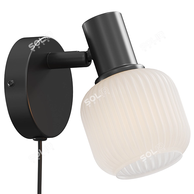  Modern Black Mini Wall Sconce 3D model image 1