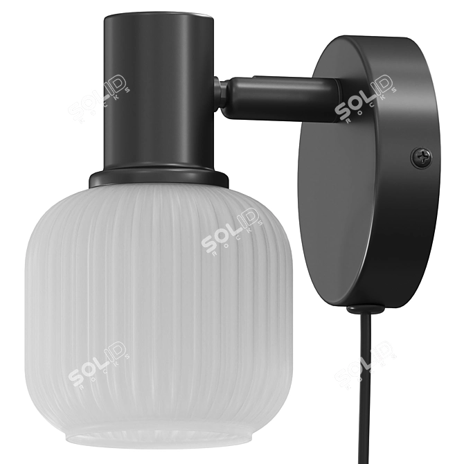  Modern Black Mini Wall Sconce 3D model image 2