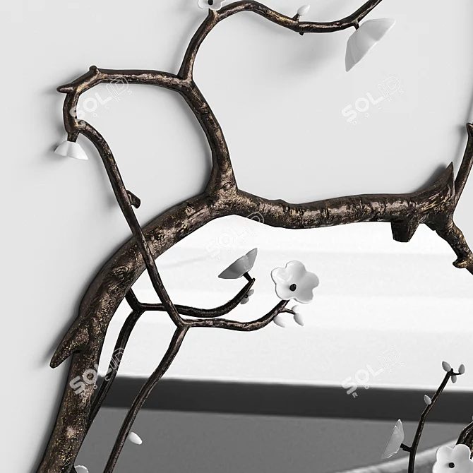 Cherry Blossom Branch Mirror 3D model image 4