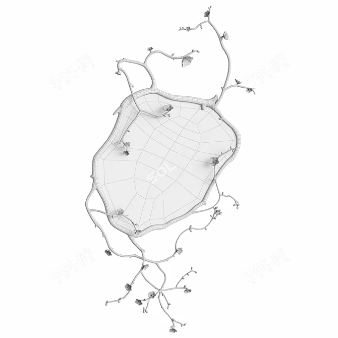 Cherry Blossom Branch Mirror 3D model image 5