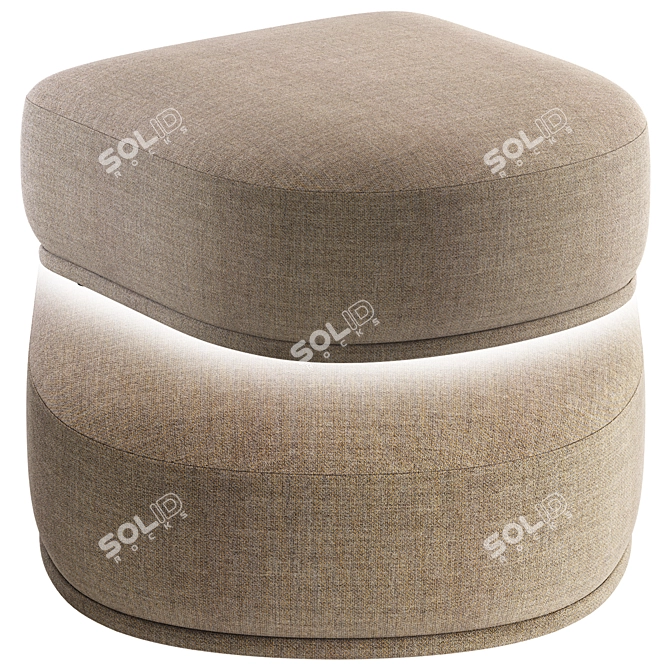 Fabro End Pouf - Latte Beige 3D model image 2