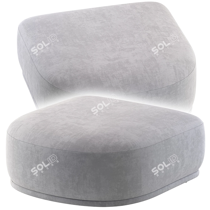 Fabro End Pouf - Latte Beige 3D model image 3
