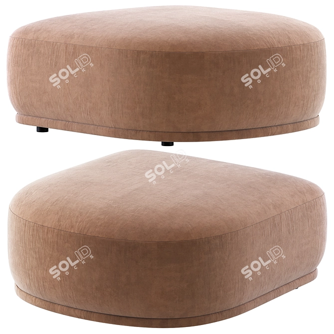 Fabro End Pouf - Latte Beige 3D model image 5
