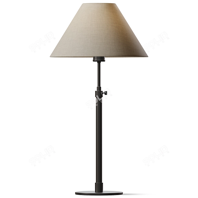 Minimalist Metal Desk Lamp Base 3D model image 1