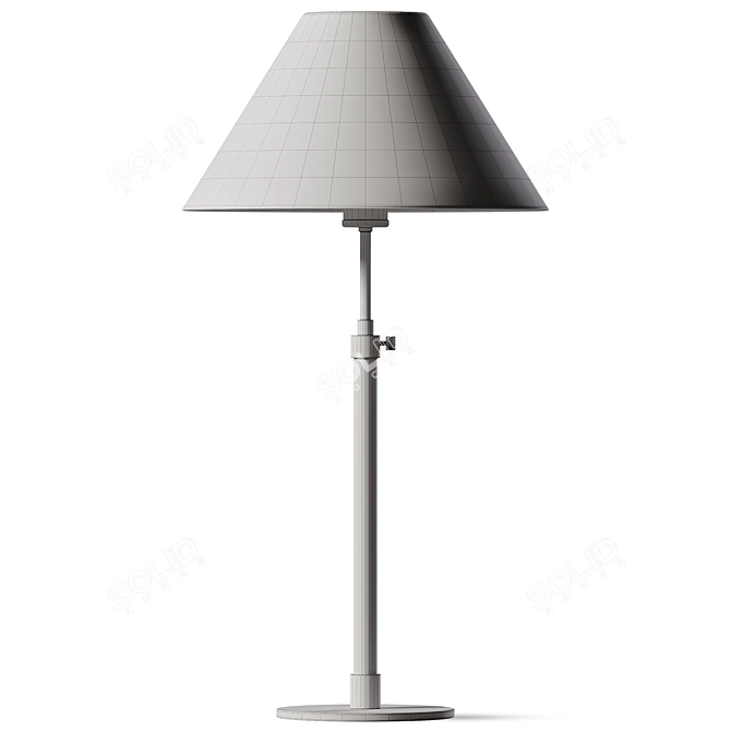 Minimalist Metal Desk Lamp Base 3D model image 2