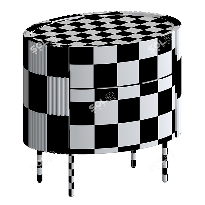 Modern Metal Night Stand 3D model image 5