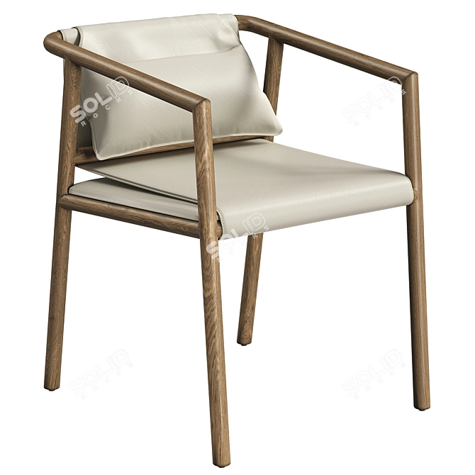 Scandinavian Style Modern Armchair 3D model image 1