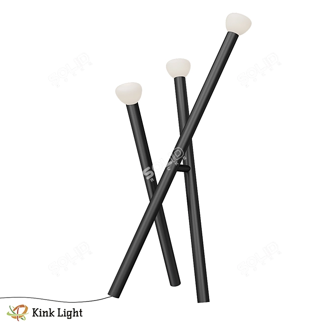 Rivoli Black Floor Lamp 07722-F 3D model image 1