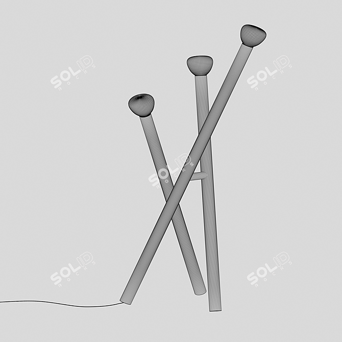 Rivoli Black Floor Lamp 07722-F 3D model image 2