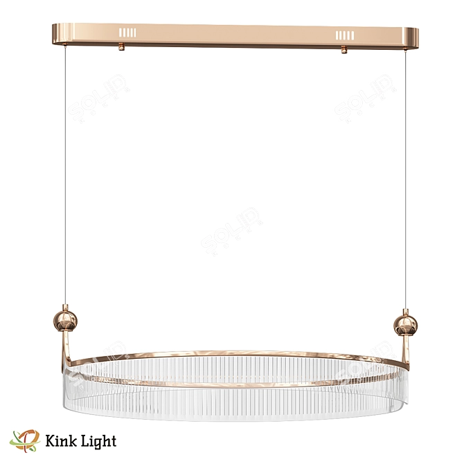 Rival Gold Pendant Light 52W 3D model image 1