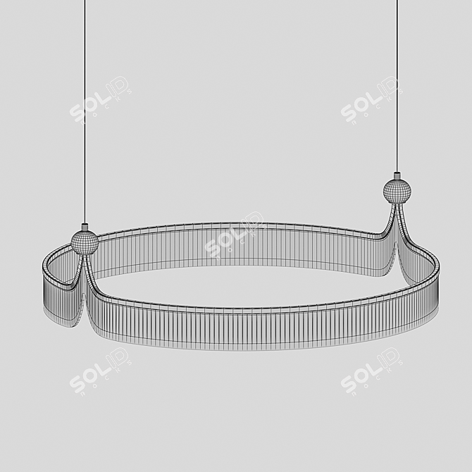 Rival Gold Pendant Light 52W 3D model image 2