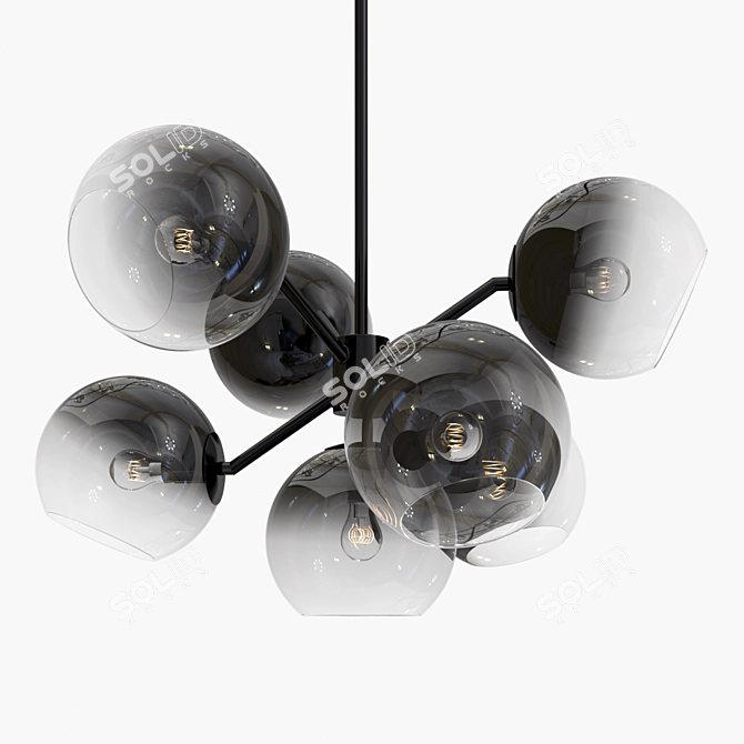 Modern Staggered Glass Pendant Light 3D model image 1