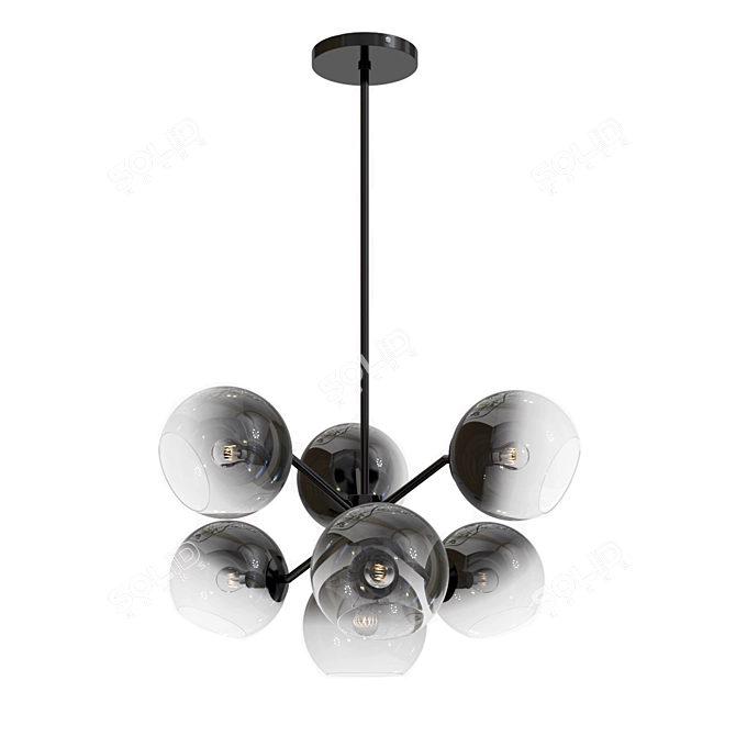 Modern Staggered Glass Pendant Light 3D model image 3