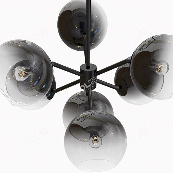 Modern Staggered Glass Pendant Light 3D model image 4