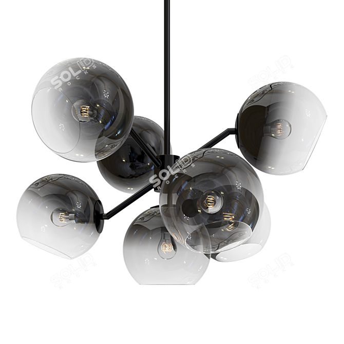 Modern Staggered Glass Pendant Light 3D model image 6