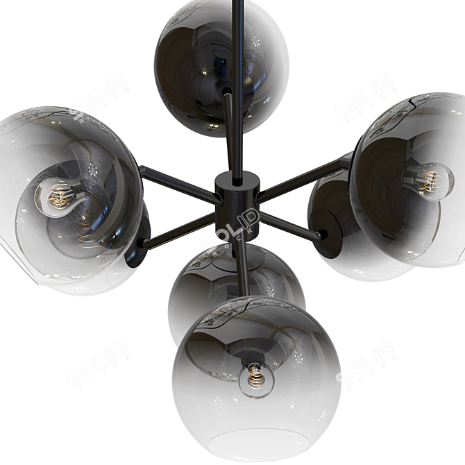 Modern Staggered Glass Pendant Light 3D model image 9