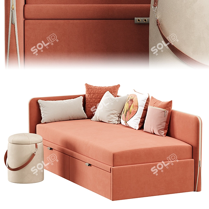 Corner Zip Children's Bed 3D model image 3