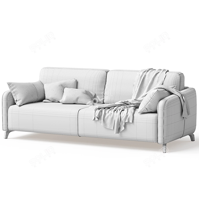 Leri Velvet Sofa with Accessories 3D model image 7