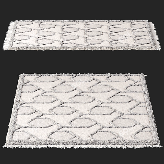 Designer Light Grey Carpet 230x160cm 3D model image 2