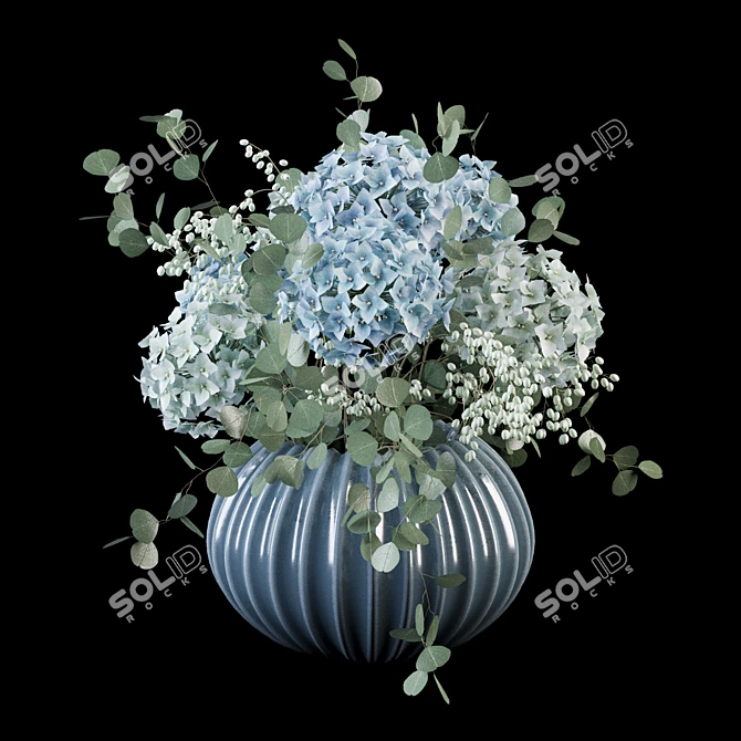 Hydrangea Bouquet 3D Model Set 3D model image 6