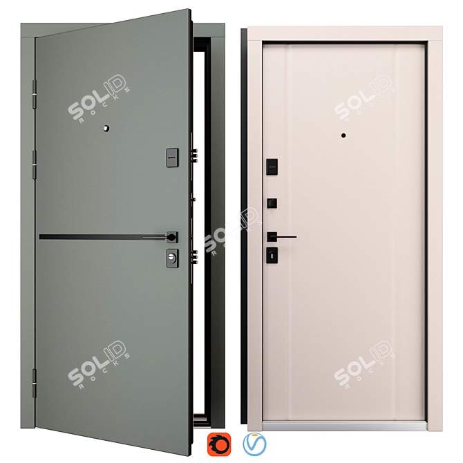 Rodos F-110 Metal Entry Door 3D model image 1