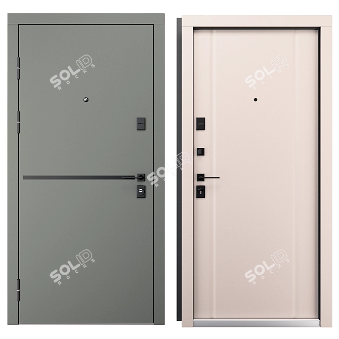 Rodos F-110 Metal Entry Door 3D model image 3