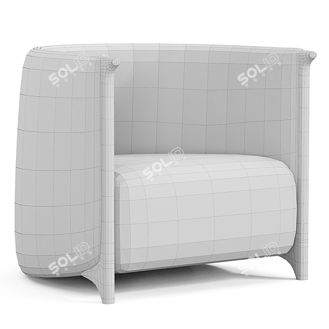 Modern Walnut Armchair Design 3D model image 6