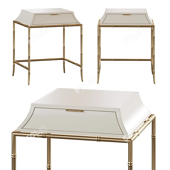 Elegant Ceylon Tall Nesting Table 3D model image 3