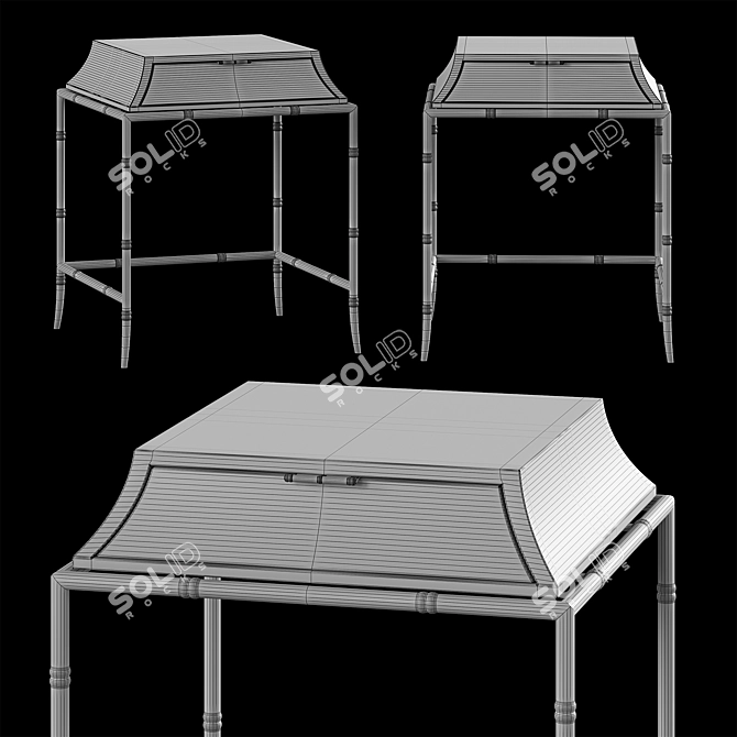 Elegant Ceylon Tall Nesting Table 3D model image 4