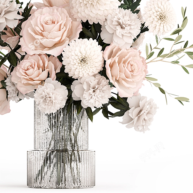 Modern Elegance Floral Arrangement 3D model image 4