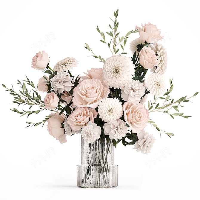 Modern Elegance Floral Arrangement 3D model image 5