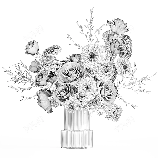 Modern Elegance Floral Arrangement 3D model image 7