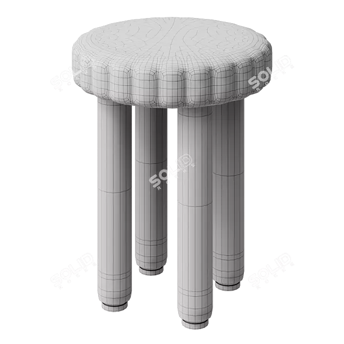 Artisanal Ceramic Stool Design 3D model image 3