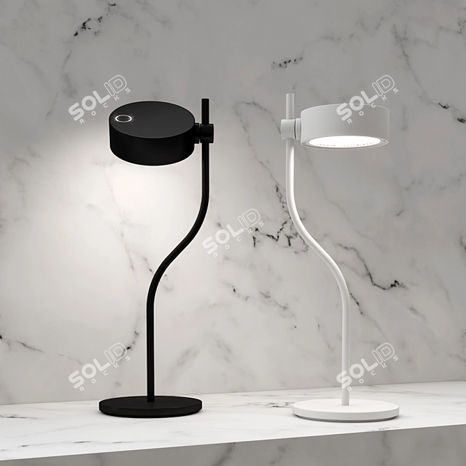 Aluminum LED Table Lamp Dimmer 3D model image 2