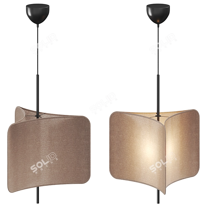 Sleek Industrial Tinto Pendant Light 3D model image 2