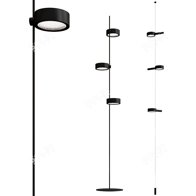 Minimalist Aluminum SUPER O Lamp 3D model image 1