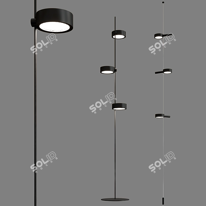 Minimalist Aluminum SUPER O Lamp 3D model image 3