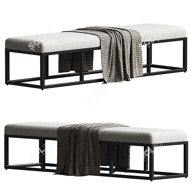 Modern Danner Entryway Bench 3D model image 1