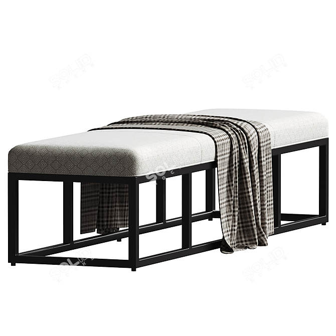 Modern Danner Entryway Bench 3D model image 2