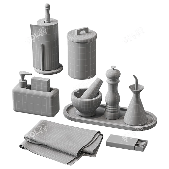 Kitchen Decor Set NG3, Zara Home 3D model image 6