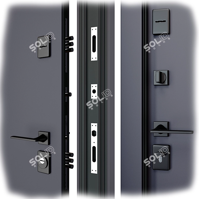Modern Metal Entry Door Lampre-3 3D model image 2
