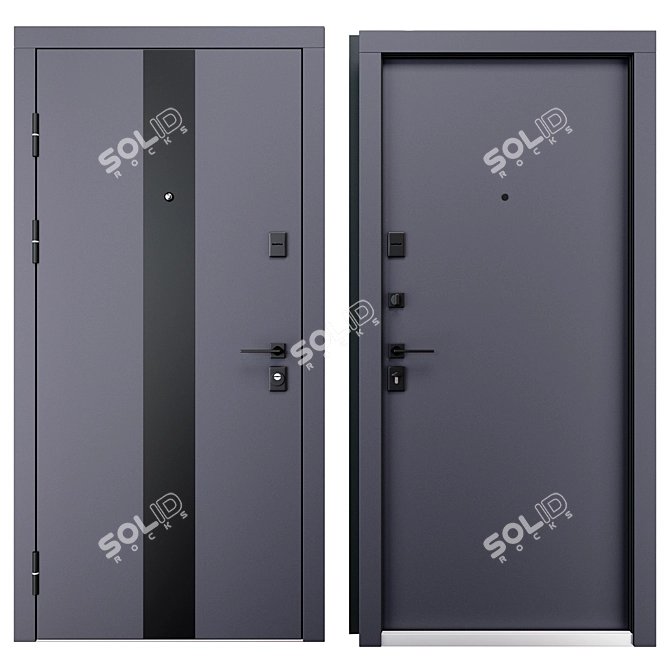 Modern Metal Entry Door Lampre-3 3D model image 3