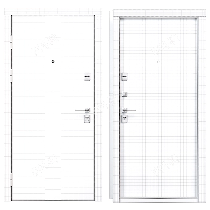 Modern Metal Entry Door Lampre-3 3D model image 4