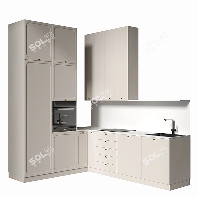 CoronaRender Compatible Kitchen Model 3D model image 1