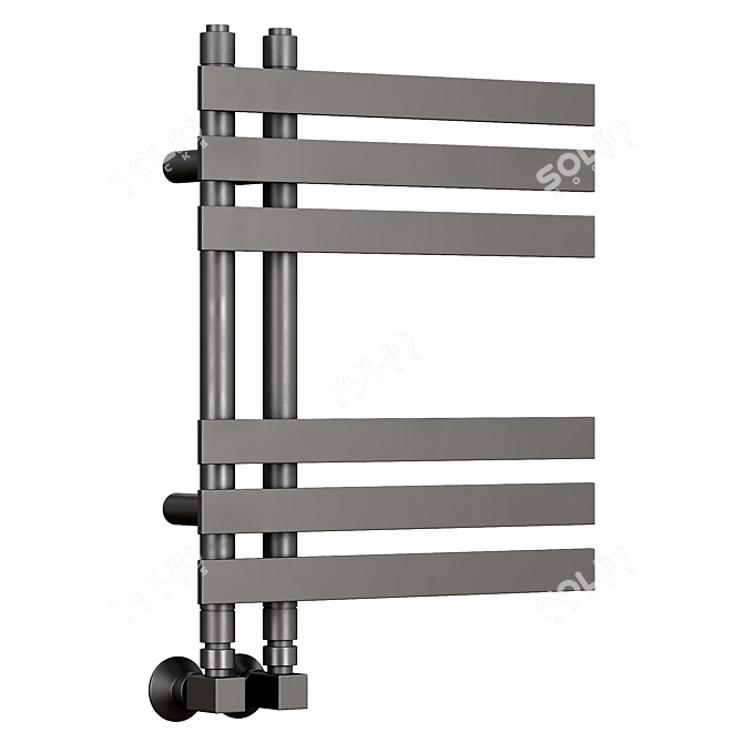 Designer Anthracite Heated Towel Rail 3D model image 2